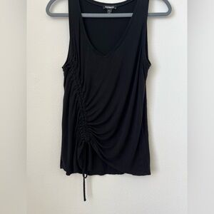 Express V-Neck Crossover Ruched Tank black Size M (0478)